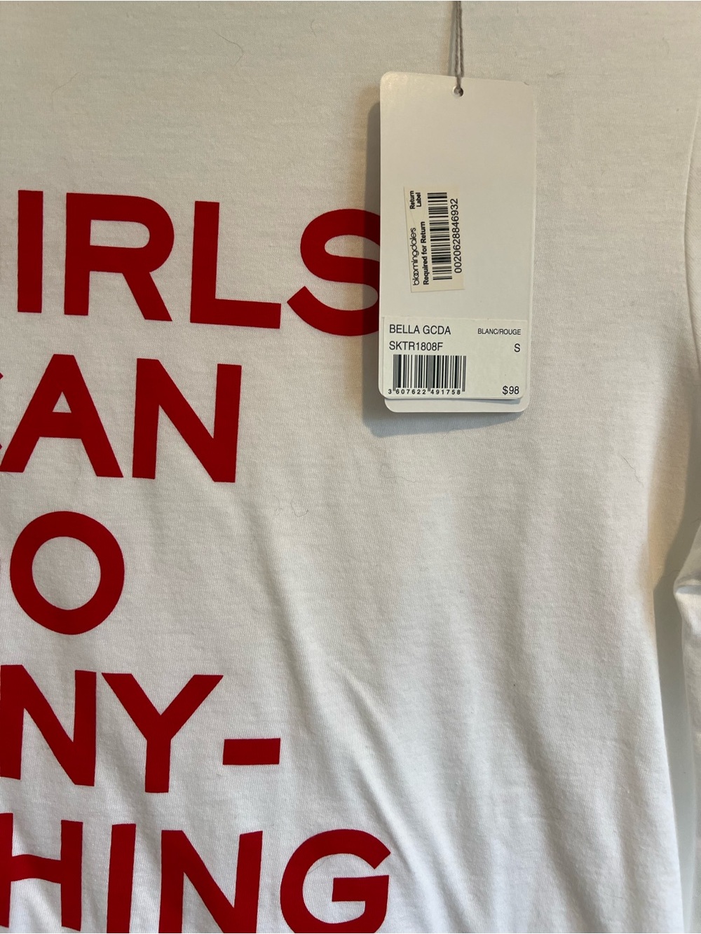 Zadig & Voltaire Girls Can Do Anything T-Shirt- Size Small New with Tags - Picture 2 of 3